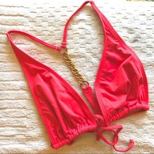 L* SPACE peach top with gold chain detail